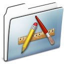 Applications Folder Graphite Smooth Icon 128x128 png